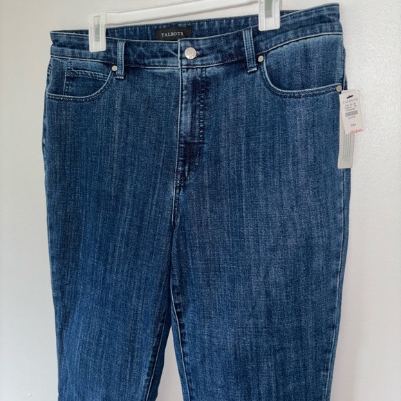 NWT Talbots Straight Leg Jean With Red Plaid Cuff Size 14 Petite - Picture 3 of 11